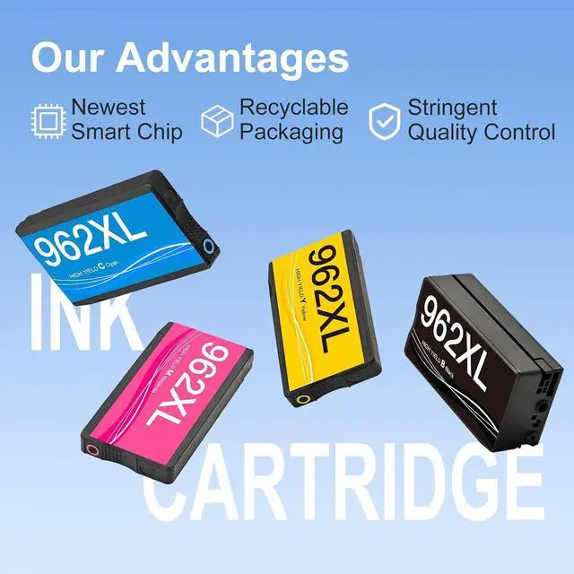 Alt view image 4 of 7 - 962XL Ink Cartridges Combo Pack Replacement for HP 962 Ink Cartridges HP962XL HP962 High-Yield