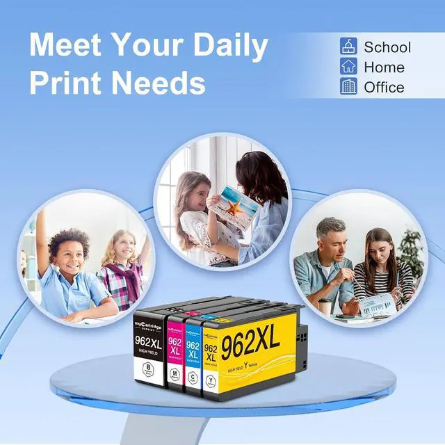 Alt view image 6 of 7 - 962XL Ink Cartridges Combo Pack Replacement for HP 962 Ink Cartridges HP962XL HP962 High-Yield