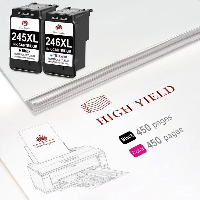 Alt view image 3 of 7 - Toner Kingdom Compatible 245XL 246XL Ink Cartridge Replacement for Canon PG-245XL CL-246XL 243XL 244XL for PIXMA MX492 MX490 MG2522 MG2922 MG2520 MG2920 MG2420 TR4520 TS3122 Printer Black Color
