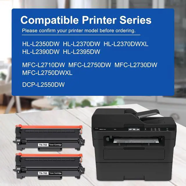 Alt view image 2 of 7 - TN760 TN-760 Toner 4-Pack, Compatible TN760 High Yield Black Toner Cartridge, Replacement for Brother TN730 TN-730 TN 760 MFC-L2710DW MFC-L2750DW DCP-L2550DW HL-L2350DW HL-L2370DW Printers