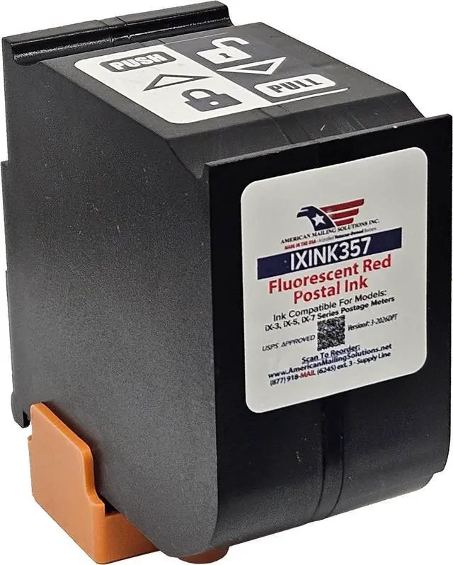 Main image of IXINK357 (Standard-Yield) USPS Fluorescent Red Printer Ink Cartridge