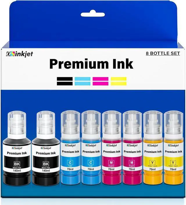 Main image of Compatible for 542 Ink Refill Bottles Fits Eco Tank Pro ET-5150 ET-5170 ET-5180 ET-5800 ET-5850 ET-5880 ET-16600 ST-C5000 ST-C5500, Pigment Ink T542 Combo Pack (2BK 2C 2M 2Y)