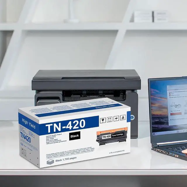 Alt view image 7 of 7 - TN420 TN 420 Black Toner 2 Pack Replacement for Brother TN420 Toner