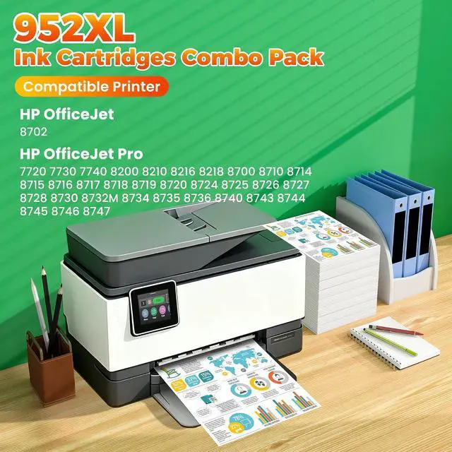 Alt view image 2 of 7 - 952XL Ink Cartridges Combo Pack Replacement for HP 952XL 952 XL 952 Ink