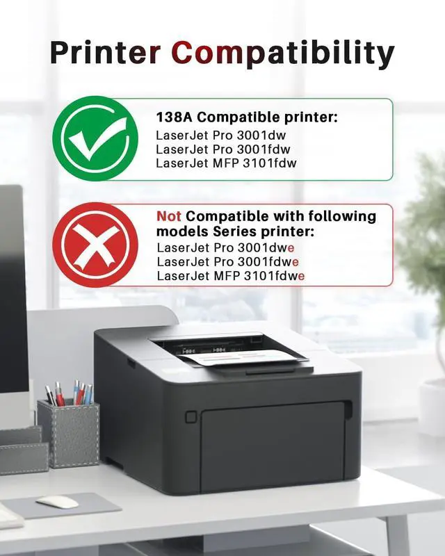 Alt view image 2 of 6 - 138A Toner Cartridge Replacement for HP 138A W1380A 138X W1380X Toner