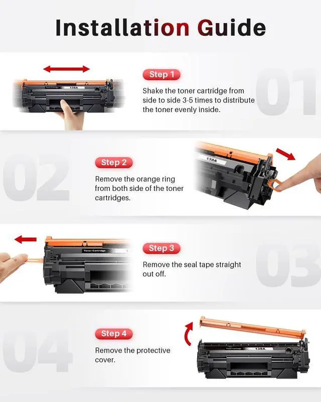 Alt view image 6 of 6 - 138A Toner Cartridge Replacement for HP 138A W1380A 138X W1380X Toner