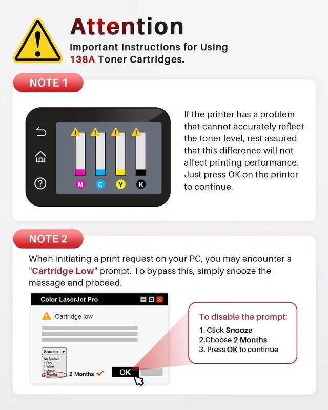 Alt view image 5 of 6 - 138A Toner Cartridge Replacement for HP 138A W1380A 138X W1380X Toner