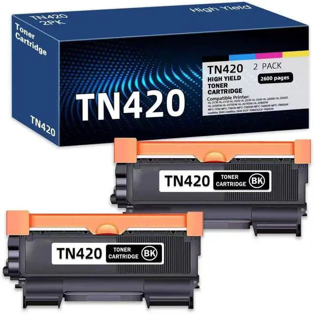 Main image of TN420 Compatible TN-420 Black Toner Cartridge Replacement for Brother TN-420 DCP-7060D DCP-7065DN Intellifax 2840 MFC-7240 HL-2130 HL-2132 Toner.(2 Pack)
