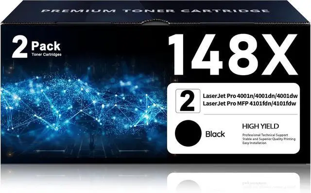 Main image of 148X Black High Yield (W1480X 2-Pack) Toner Cartridge-Compatible with HP148