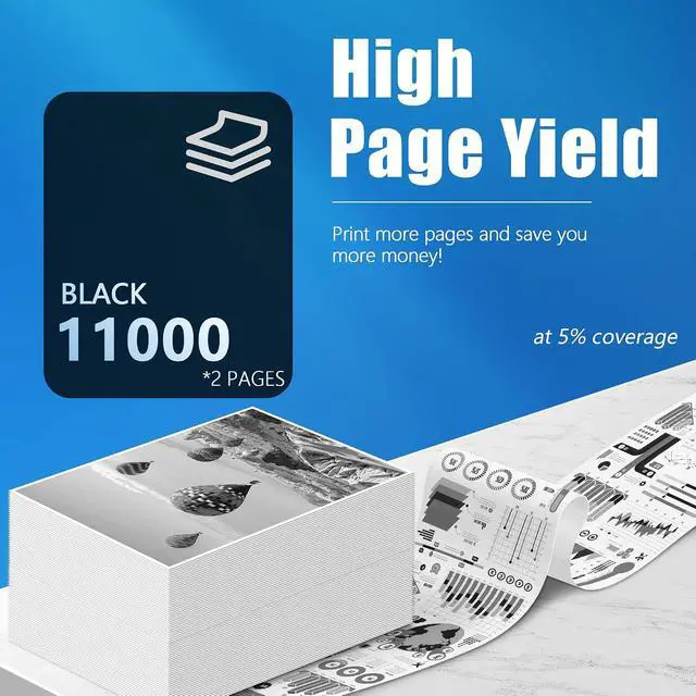 Alt view image 3 of 6 - 148X Black High Yield (W1480X 2-Pack) Toner Cartridge-Compatible with HP148