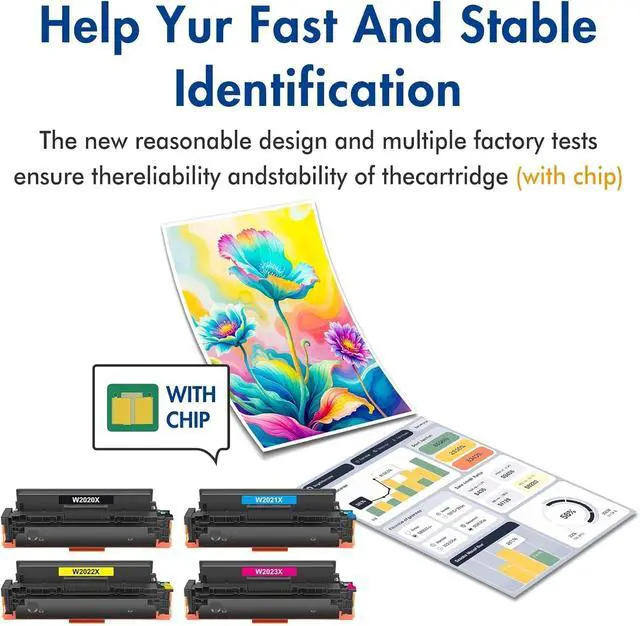 Alt view image 4 of 6 - 414X High Yield Toner Cartridges 4 Pack for HP 414A MFP M479fdw with Chip