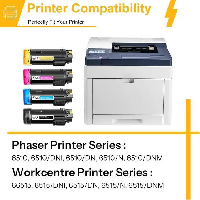 Alt view image 2 of 6 - Workcentre 6515/ Phaser 6510 High Capacity Toner Cartridge 106R03480 106R03477 106R03478 106R03479 Replacement for Xerox Phaser 6510/ Workcentre 6515 Printer Ink.(1BK/1C/1Y/1M)