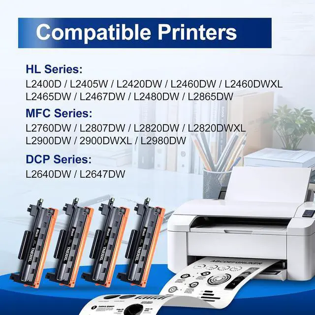 Alt view image 2 of 7 - TN830 TN830XL TN830/XL/V Toner for Brother Printer DCP-L2640DW HL-L2460DW