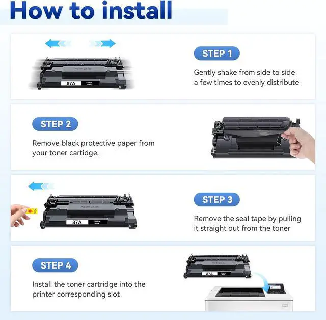 Alt view image 5 of 7 - 2-Pack CF287A 87A Black Toner Cartridge Compatible for HP Printer