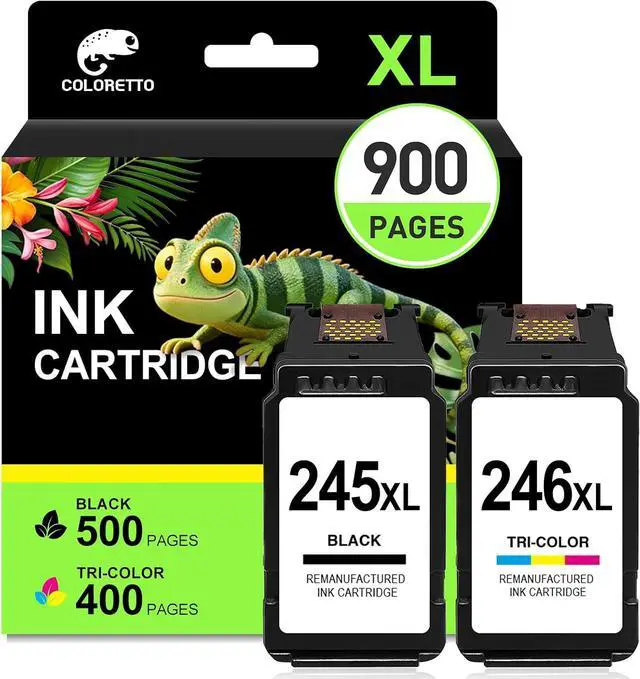 Main image of COLORETTO 245xl Ink Cartridge Replacement for Canon 245xl 246xl Combo Pack, PG-245XL CL-246XL for Canon Ink 245 and 246 for TS202 MX490 TR4520 MG2525 TR4500 MX492 TR4522 TS3322 Printer (Black&Color)