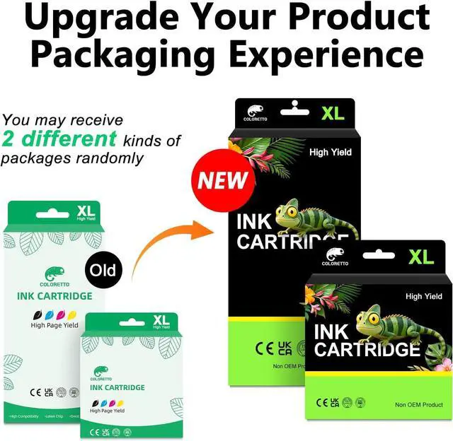 Alt view image 4 of 7 - COLORETTO 62XL Ink Cartridges Black for HP 62 Black Ink Cartridges 62 XL