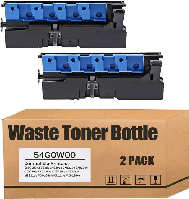 Main image of 54G0W00 Waste Toner Bottle Compatible for C9235 CS921 CS923 CX920de CX922 CX924 MS911 MX910 MX912 XC9225 XC9235 XC9245 XC9255 XC9265 XM9145 XM9155 XM9165 Printers Black x 2