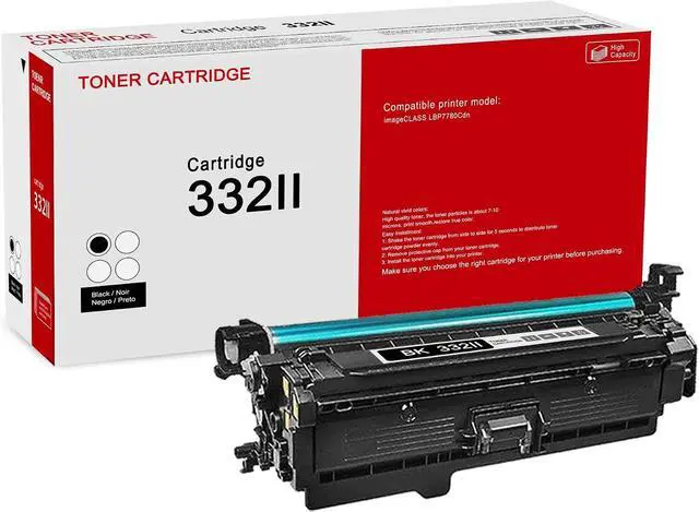 Main image of 1 Pack 332II 6264B012 Black Toner Cartridge: Compatible CRG 332II 6264B012 Replacement for Canon Color imageCLASS LBP7780Cdn Printer