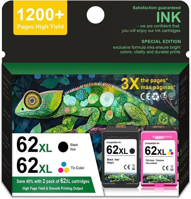 Main image of 62 62XL Ink Cartridge Combo Pack for Envy 7640 7645 5660 5540 5542