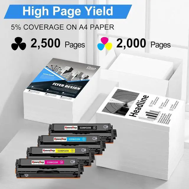Alt view image 3 of 7 - C230 C235 Toner Cartridge (with Chip) High Capacity Replacement for Xerox 006R04391 006R04392 006R04393 006R04394 Work with Xerox C230 C235 C230DNI C235DNI C225 Printer (4-Pack)