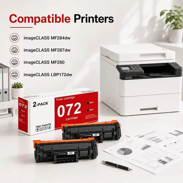Alt view image 2 of 7 - High Yield 072 Black Toner Cartridge Replacement for Canon 072 Toner