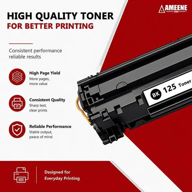 Alt view image 5 of 6 - 125 CRG125 Toner Cartridge (4-Pack, Black) High Yield 3484B001AA Toner Replacement for Canon 125 CRG-125 for imageCLASS LBP6030w LBP6000 MF3010 LBP6040 LBP6018W LBP6018L LBP6020 Printer
