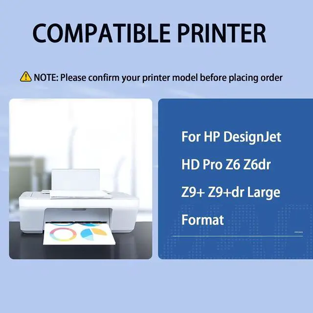 Alt view image 3 of 7 - 746 P2V25A Ink Printhead Compatible for HP DesignJet HD Pro Z6 Z6dr Z9+ Z9+dr Large Format Printers,Clear and Sharp,High Yield Pages