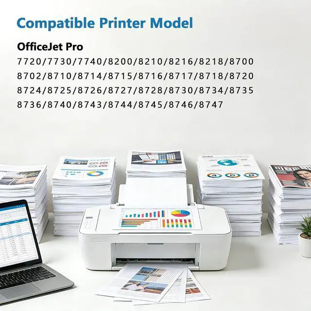Alt view image 2 of 7 - 952XL Ink Cartridges Combo Pack Replacement for HP Ink 952XL Compatible with 7720 7730 7740 8200 8210 8216 8735 8736 8740 8743 8744 8745 8746 8747 Printer.(1Black 1Cyan 1Yellow 1Magenta, 4-Pack)