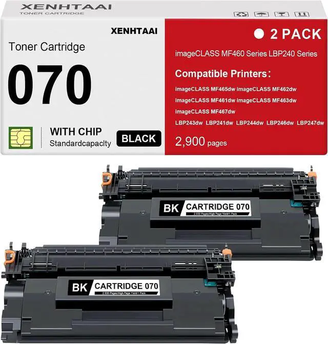 Main image of 070 Toner Cartridge 2 Pack Compatible for Canon 070 070H Toner Cartridge crg-070 Work for imageCLASS MF465dw MF462dw LBP247dw LBP247dw LBP246 Laser Printers (2,900 Pages,Black)