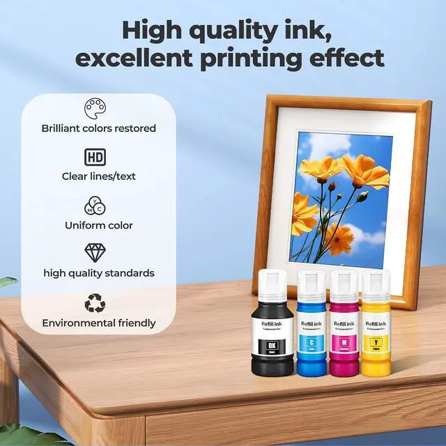 Alt view image 4 of 7 - Compatible for EPT542 Ink Refill Bottles ET-5150 ET-5850 ET-5170