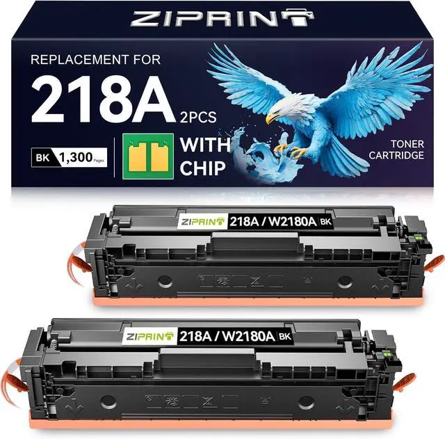 Main image of ZIPRINT 218A Black Toner Cartridge 2 Pack with Chip W2180A 3301fdw 3201dw