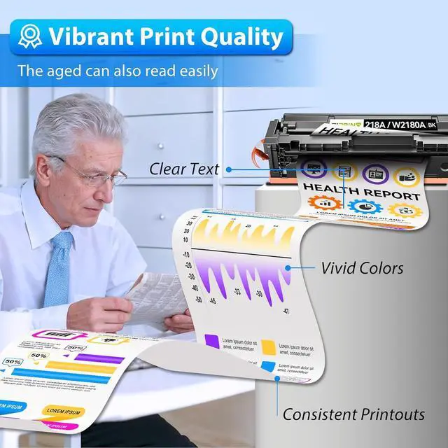 Alt view image 3 of 7 - ZIPRINT 218A Black Toner Cartridge 2 Pack with Chip W2180A 3301fdw 3201dw