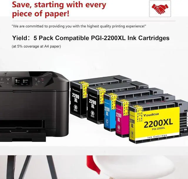 Alt view image 7 of 7 - PGI-2200XL Ink Cartridges 4-Pack Replacement for Maxify 2200 2200XL Ink