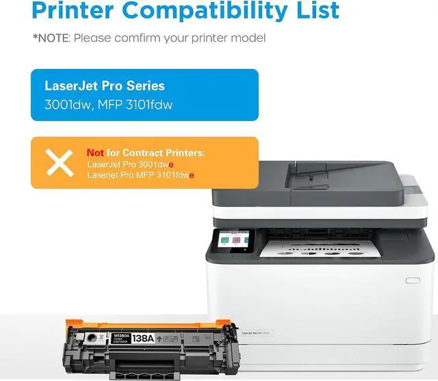 Alt view image 2 of 7 - 138A 138X Black Toner Cartridge Replacement for HP W138A