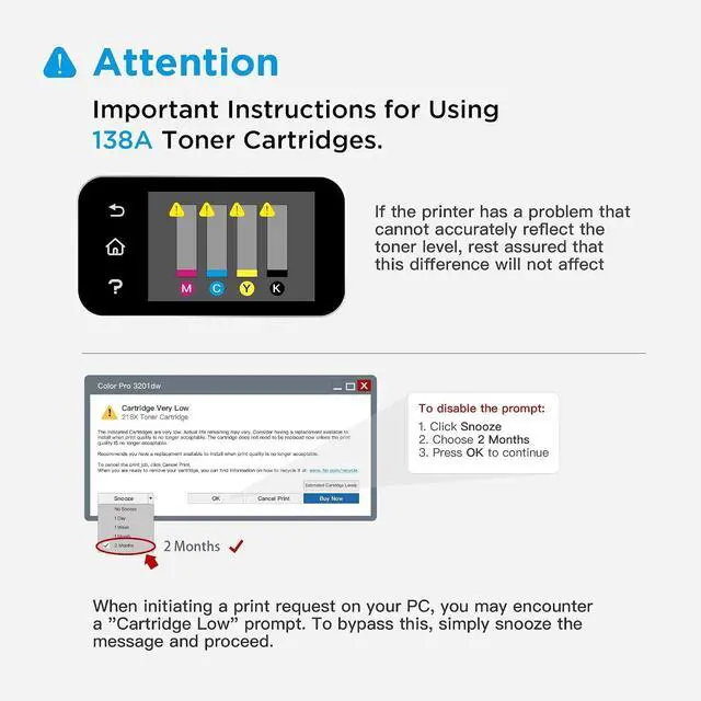 Alt view image 7 of 7 - 138A 138X Black Toner Cartridge Replacement for HP W138A