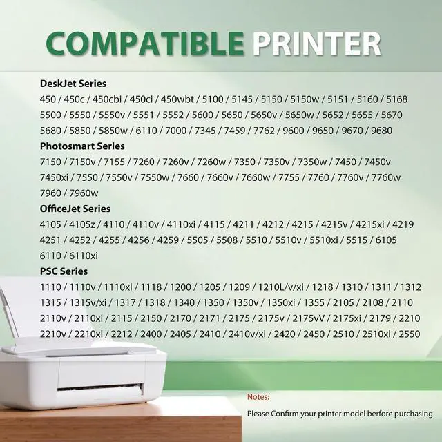 Alt view image 2 of 7 - 56 57 Ink Cartridges Combo Pack Remanufactured for HP 56/57 C9321BN C6656AN C6657AN Ink for Deskjet 5550 5650 5150, Photosmart 7350 7260 7450 7550 7760, PSC 2210 Printer (2-Pack, Black/Tri-Color)