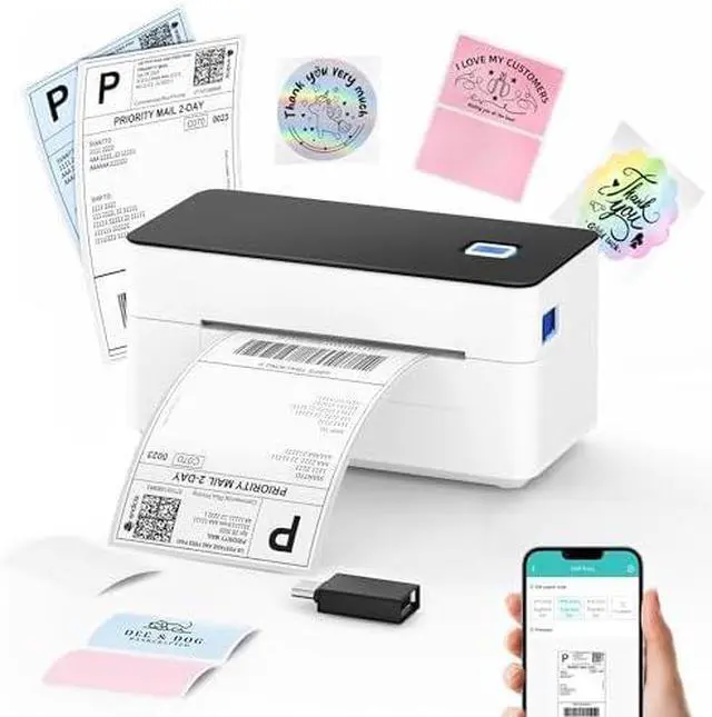 Main image of SVANTTO Bluetooth Shipping Label Printer 4x6+4"x6" Thermal Shipping Label 500Pcs/Stack