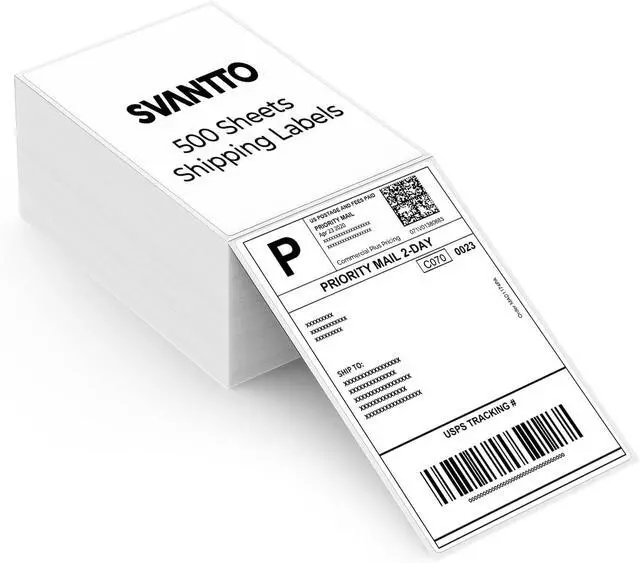 Alt view image 5 of 6 - SVANTTO Bluetooth Shipping Label Printer 4x6+4"x6" Thermal Shipping Label 500Pcs/Stack
