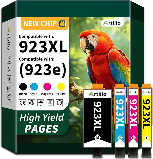 Main image of 923 Ink cartridges for hp Printers Replacement for HP 923 Ink Cartridges 923e 923XL for OfficeJet Pro 8130e 8135e 8138e 8139e 8122e 8124e 8125e 8132e 8120 8134 Printer (with Chip, 4 Pack)