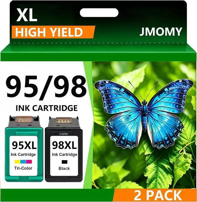 Main image of 95 98 XL Ink Cartridge Combo Pack Replacement for HP 95XL 98XL Ink Cartridges for HP Officejet 100 150 H470 6310 PhotoSmart C4180 C4580 C4150 2575 8050 Deskjet 5940 Printer (2-Pack, Black/Tri-Color)