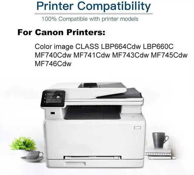 Alt view image 4 of 5 - 4-Pack (BK+C+Y+M) Compatible MF741Cdw MF743Cdw MF745Cdw MF746Cdw LBP664Cdw Laser Toner Cartridge (High Capacity) Replacement for Canon CRG-055 (with Chip) Printer Toner Cartridge