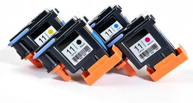Main image of 11 Ink Printhead Set Replaceable Printhead (with Chip) Compatible with HP11 Designiet 500 800 BusinessInkiet1200 C4810A C4811A C4812AC4813A Printer Replacement Part (4PK-BCMY)