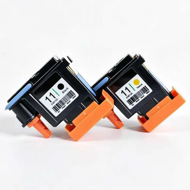 Alt view image 4 of 5 - 11 Ink Printhead Set Replaceable Printhead (with Chip) Compatible with HP11 Designiet 500 800 BusinessInkiet1200 C4810A C4811A C4812AC4813A Printer Replacement Part (4PK-BCMY)