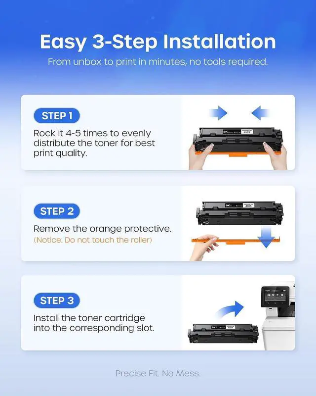 Alt view image 4 of 7 - 410X Toner Cartridges 4 Pack M477fnw Replacement for HP 410X