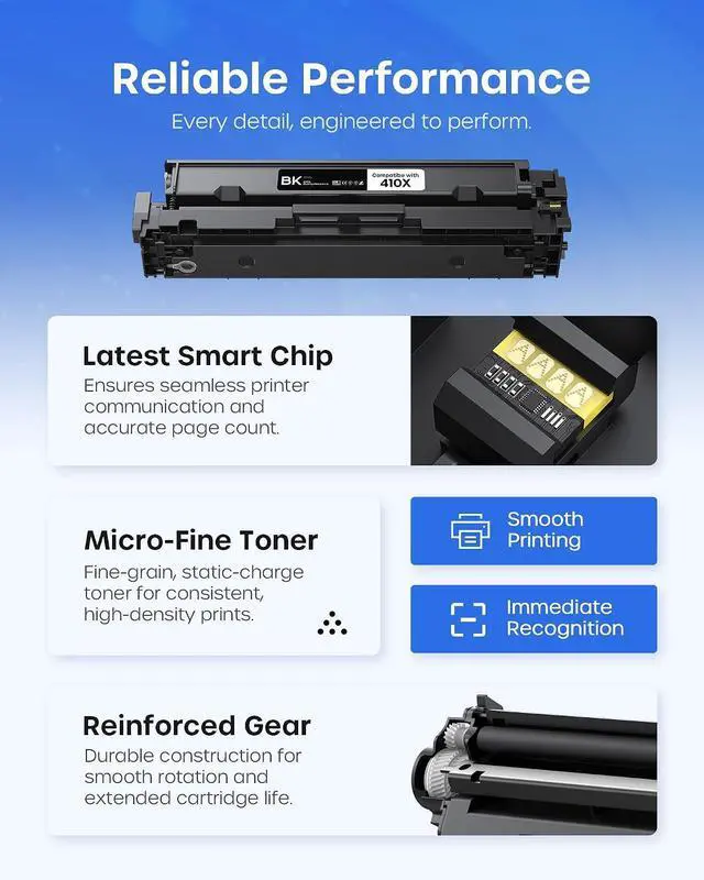 Alt view image 5 of 7 - 410X Toner Cartridges 4 Pack M477fnw Replacement for HP 410X