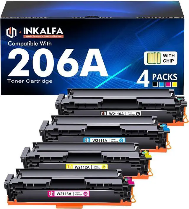 Main image of 206A Toner Cartridges 4 Pack M283fdw M283cdw 206X Set (with Chip-B/C/Y/M)