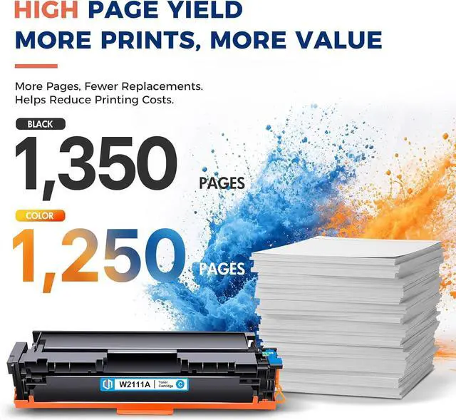 Alt view image 2 of 7 - 206A Toner Cartridges 4 Pack M283fdw M283cdw 206X Set (with Chip-B/C/Y/M)
