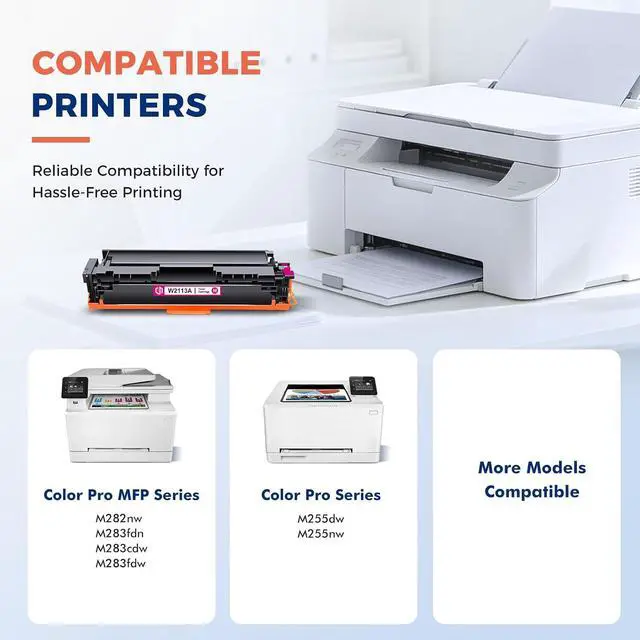 Alt view image 4 of 7 - 206A Toner Cartridges 4 Pack M283fdw M283cdw 206X Set (with Chip-B/C/Y/M)