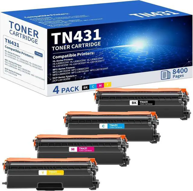 Main image of TN431 4-Color Toner Cartridge Set Compatible for Brother TN431 BK/C/M/Y