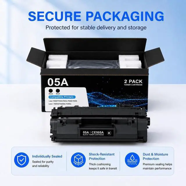 Alt view image 4 of 7 - 05A High-Yield Toner 2-Pack Black Replacement for HP P2035/P2055